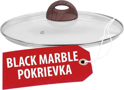 Immagine prodotto di Coperchio MagicHome Black Marble Line, in vetro, 28 cm