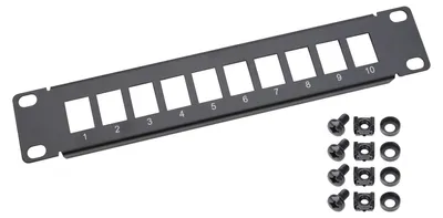 Patchpanel 1U 10 Ports Keystone UTP 10 Zoll Schwarz