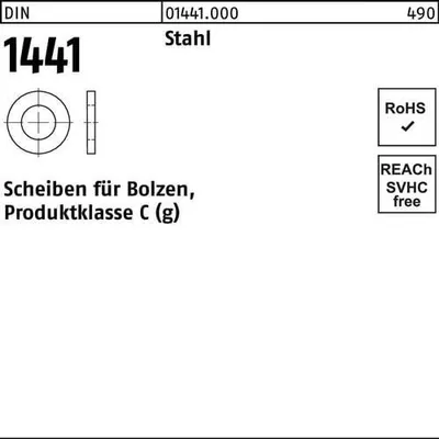 Produktbild von Reyher  Scheiben für Bolzen DIN 1441 Stahl 78 (10 Stück)