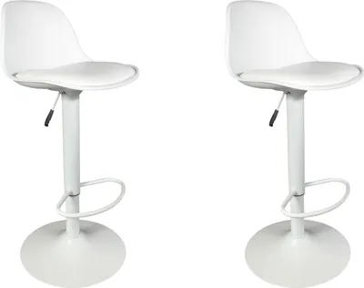 Image de Tabouret De Bar Isak Blanc - Lot De 2