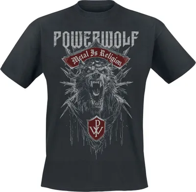 Produktbild von Powerwolf T-Shirt Herren Chaos Crest schwarz Band-Merch, Bands 100% Baumwolle XL