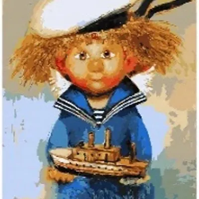 Productafbeelding van Schilderij op nummer, afbeelding van een zeeman, 50x40 cm, inclusief lijst, creatief