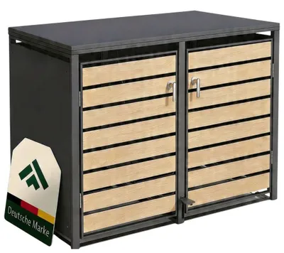 Obrázok produktu pre Kryt na smetné koše NovaTerra s 2 dverami Š132 × H80 × V116 cm NVT051