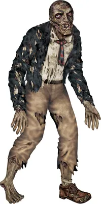 Image de Zombie qui traîne figure décorative d'Halloween en carton multicolore 182cm - taille unique