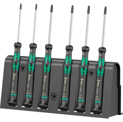 Productafbeelding van Wera 05118154001 Wera 2067/6 Elektronica-set met TORX-schroevendraaiers voor inbouwautomaten + bevestigingsmateriaal
