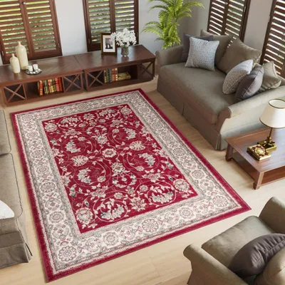 Produktbild von Tapiso Teppich COLORADO Klassisch Creme Rot  160 x 220 cm
