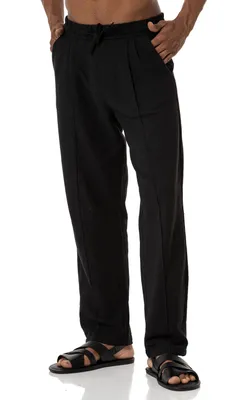 Produktbild von Red Bridge Herren Leinen Hose weite Freizeithose Schwarz L