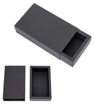 Schubladenboxen, 10 Stück, 15x8x4 cm, schwarz, Karton