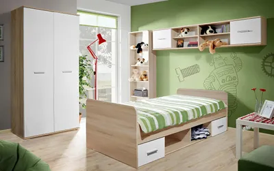 Immagine prodotto di Camera dei bambini letto completo armadio libreria parete scaffale set 5 pezzi