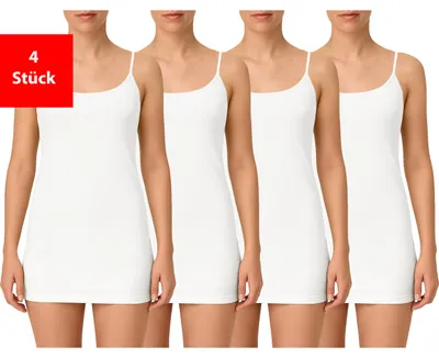 Produktbild von Spaghettitop Damen Unterhemd aus 100 % Baumwolle im praktischen 2er & 4er Pack - Weiß 40/42 4er