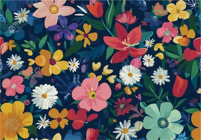 Produktbild von Fototapete Blumen Mädchen Wiese - 250x175 cm - Vliestapete Kinderzimmer - Vlies Fototapete Bunt - 15997VX5