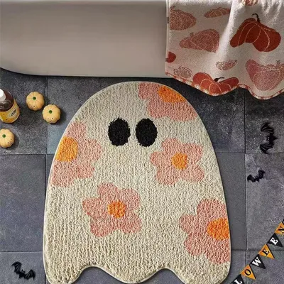 Produktbild von Halloween Fußmatte Geisterform rutschfest 40x60cm Polyester Indoor/Outdoor