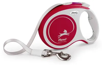 Obrázek produktu pro Flexi Comfort Plus L, vodítko, délka 5 metrů, barva červená. Barva: červená. Velikost: univerzální