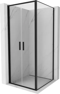 Obrázok produktu pre Mexen Exo sprchový kút s výklopnými dverami 100 x 100 cm, priehľadný, čierny - 814-100-100-70-00