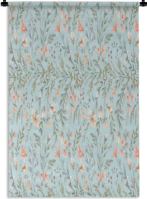 Produktbild von MuchoWow® Wandteppich Wandbehang Blumen - Pastell - Collage 60x90 cm Tapisserie Dekoration Wandtuch - Foto-Teppich - Abwaschbar