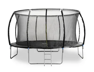 Image de Trampoline G21 SpaceJump 430 cm, noir, avec filet de sécurité + marches libres