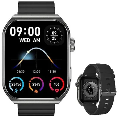 Image de Forever, smartwatch de sport avec écran AMOLED 3D et appel Bluetooth Tiron, noir