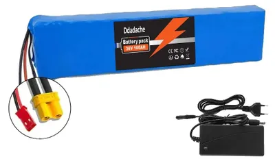 Immagine prodotto di Batteria agli ioni di litio, capacità di 100 Ah, tensione di 36 V, caricabatterie XT30-JST