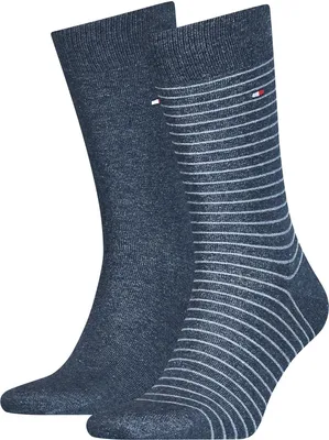 Obrázok produktu pre balenie 2 ks TOMMY HILFIGER Small Stripe Socks Men 356 - džínsy 43-46