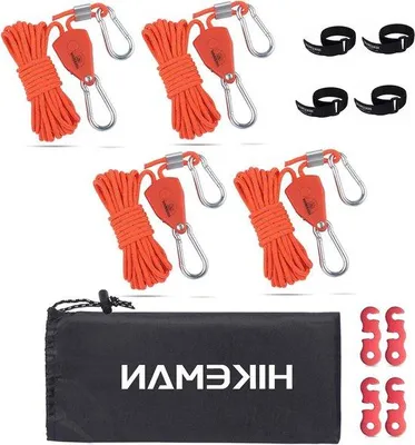 Produktbild von Famanu Campingseil mit Reflektoren - 4 Stück - orange