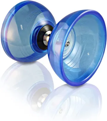 Image de Acrobat - Diabolo "Set Bearing" de couleur bleu cristal, avec baguettes en aluminium