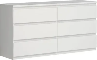 Produktbild von CHELSEA Kommode mit 6 Schubladen – Mattweiß – 154 x 42,2 x 79,9 cm