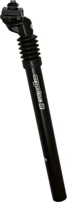 Produktbild von Ergotec Sattelstütze Aluminium schwarz 25,4x350 mm, 95 mm Aufbauhöhe, 40 mm Federweg, 18 mm Versatz, gefedert (Stahlfeder, einstellbare Vorspannung, 1-Schrauben-Klemmung), Safety Level 2, Fahrergewicht 60-80 kg (max. 100 kg), für City-/Trekkingräder, für 7 mm Sattelstreben, 485 g, 25.88.106