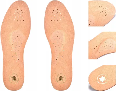 Produktbild von Hochwertige Leder-Einlegesohlen mit Mittelfußstütze für Damen und Herren, Größe 38
