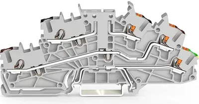 Image de Borne d'étage WAGO ; avec fenêtre d'actionnement et bouton-poussoir ; 2,5 mm² ; gris 2203-6543