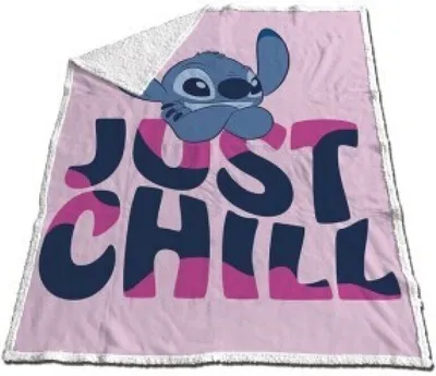 Immagine prodotto di Coperta in pile Sherpa rosa di Stitch Just Chill
