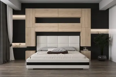 Obrázek produktu pro Furnitech Panama 4 ložnice kompletní dvoulůžkový ložnicový set postel LED (LED bílá, SP4-21S-M5-1B-140)