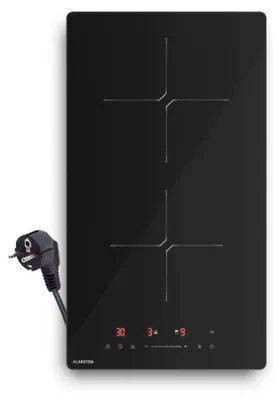 Produktbild von Klarstein PowerGlide Induktionskochfeld - 2-Zonen, 3500W Boost, Touch-Schieberegler, Timer & Kindersicherung, Restwärmeanzeige, Glaskeramik, 30cm, Kochfeld Induktion, Schwarz