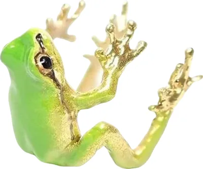 Produktbild von Baumfrosch-Ohrclip, Froschring, gute Details, realistisches Tier, glatt poliert, verstellbarer offener Ring, neuartige Ohrringe, Party, Alltag, Damenfinger-Schmuck