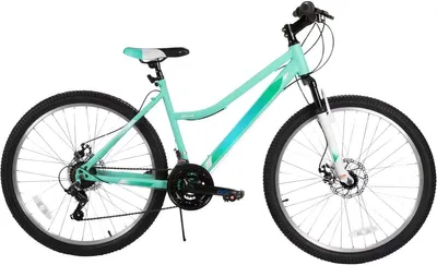 Productafbeelding van Damen mountainbike, 18 versnellingen, 26 inch, groen, aluminium frame, voorvering, mechanische schijfremmen, geschikt voor zowel stads- als terreinritten