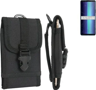 Produktbild von K-S-Trade Holster Handy Hülle kompatibel mit Sony Xperia 8 Lite Holster Handytasche Gürtel Tasche Schutz Hülle Robust Outdoor schwarz