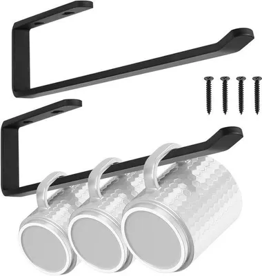 Produktbild von Keramikklammern für Tassen und Tassenhalter für die Küche, Schwarz, 2-teiliges Set
