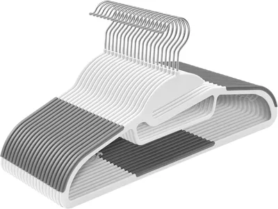 Zdjęcie produktu dla Wieszaki Kleerhangers, 20 sztuk - Wieszaki z antypoślizgowego tworzywa sztucznego - Oszczędzające miejsce - Hak obrotowy o 360°