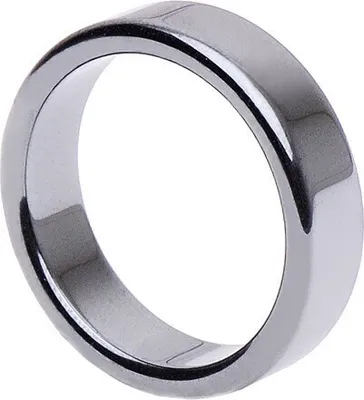 Produktbild von Hämatit Ring Fingerring Fingerschmuck Uni schlicht flach glatt grau Steinring, Ringgröße:Innenumfang 57mm  Ø18.1mm