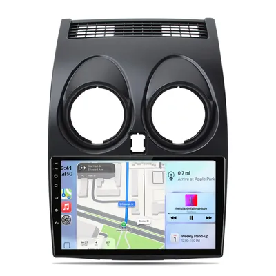 Image de Autoradio 2 Go + 64 Go, Android 15, CarPlay, GPS, pour Nissan Qashqai 1 J10 (2006-2013) : Wi-Fi, Bluetooth, FM, RDS, DAB+, SWC, DSP, caméra à 360° d'origine