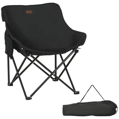 Produktbild von Campingstuhl, faltbar, Stahlrahmen, Stoffsitz, Tragetasche, Schwarz, 61,0x54,0x66,0 cm, für Camping und Outdoor