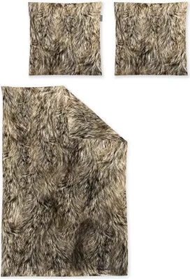 Zdjęcie produktu dla Irisette puszysty bawełniany zestaw pościeli Zobel 8555 naturalny 155 x 220 cm + 1 poszewka na poduszkę 80x80 cm