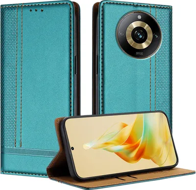 Produktbild von Handyhülle für Realme 11 Pro Leder Flip Klappbare Schutzhülle mit Standfunktion Grün