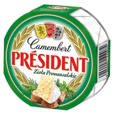 Zdjęcie produktu dla President Camembert Zioła Prowansalskie 120 g