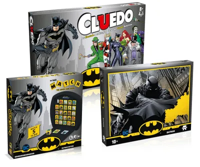 Produktbild von Batman BUNDLE - Cludeo + Match + Puzzle Spiel Gesellschaftsspiel Brettspiel deutsch