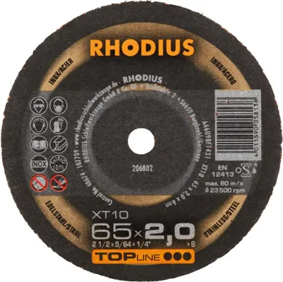 Obrázok produktu pre Rhodius XT10 MINI 206802 Cutting disc (straight) 65 mm 1 pc(s) Stainless steel, Steel