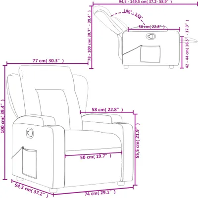 Image de vidaXL Fauteuil relax Taupe Tissu
