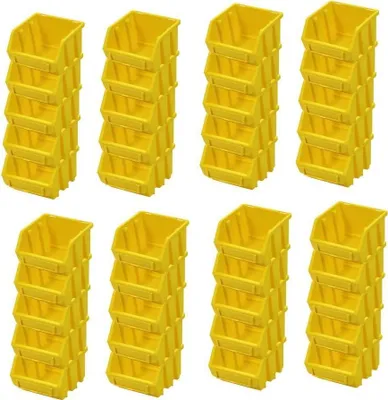 Produktbild von SuperSparSet 40x Sichtlagerbox 1 | HxBxT 7,5x11,6x11,2cm | Polypropylen | Gelb