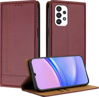 Obrázek produktu pro Pouzdro pro Samsung Galaxy A33 5G kožené flipové pouzdro s funkcí stojánku Tmavě červená