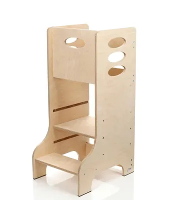 Produktbild von Kids Helper Lernturm Natur Montessori Küchenhelfer Tritthocker Kinder Kindermöbel MDF
