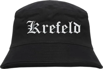 Produktbild von Krefeld Fischerhut - Altdeutsch - bestickt -  Bucket Hat Anglerhut Hut Anglerhut Hut  Schwarz L/XL